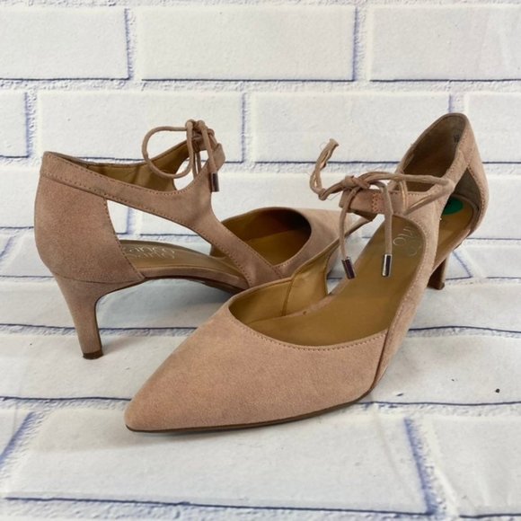 Franco Sarto Shoes - Franco Sarto Stiletto Heels Nude Suede Sling Back